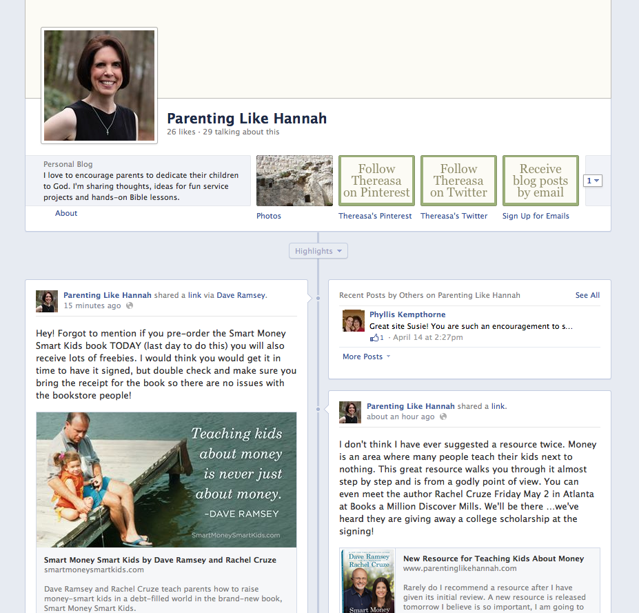Join the Parenting Like Hannah Fun on Facebook